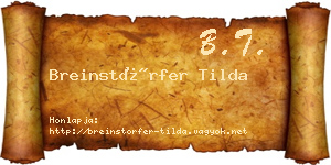 Breinstörfer Tilda névjegykártya